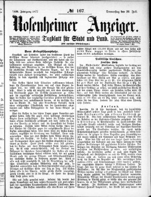 Rosenheimer Anzeiger Donnerstag 26. Juli 1877