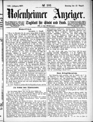 Rosenheimer Anzeiger Sonntag 12. August 1877