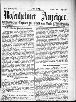 Rosenheimer Anzeiger Samstag 8. September 1877