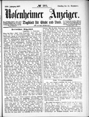 Rosenheimer Anzeiger Dienstag 11. September 1877