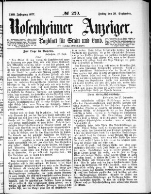 Rosenheimer Anzeiger Freitag 28. September 1877