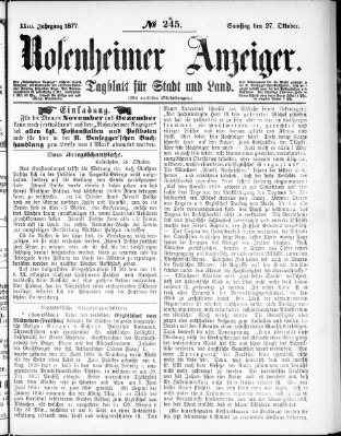 Rosenheimer Anzeiger Samstag 27. Oktober 1877