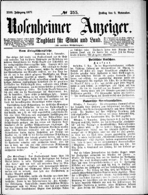 Rosenheimer Anzeiger Freitag 9. November 1877