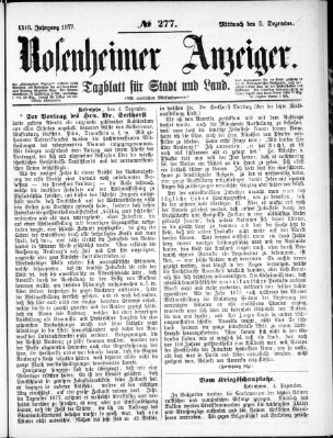 Rosenheimer Anzeiger Mittwoch 5. Dezember 1877