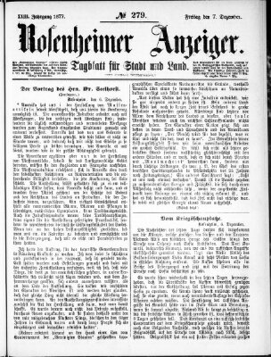 Rosenheimer Anzeiger Freitag 7. Dezember 1877