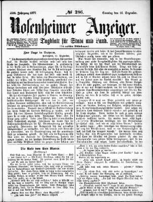 Rosenheimer Anzeiger Sonntag 16. Dezember 1877