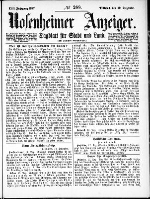 Rosenheimer Anzeiger Mittwoch 19. Dezember 1877