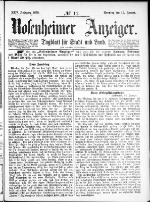 Rosenheimer Anzeiger Sonntag 13. Januar 1878