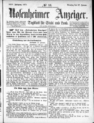 Rosenheimer Anzeiger Sonntag 27. Januar 1878