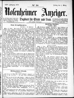 Rosenheimer Anzeiger Freitag 1. März 1878