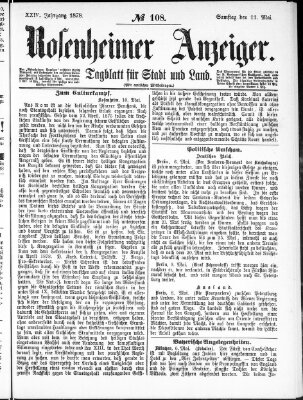 Rosenheimer Anzeiger Samstag 11. Mai 1878