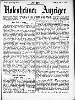 Rosenheimer Anzeiger Dienstag 21. Mai 1878