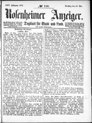 Rosenheimer Anzeiger Samstag 25. Mai 1878