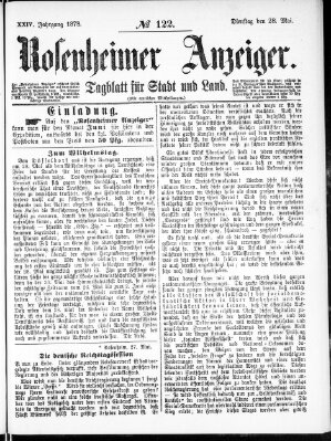 Rosenheimer Anzeiger Dienstag 28. Mai 1878