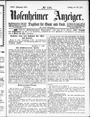 Rosenheimer Anzeiger Freitag 12. Juli 1878