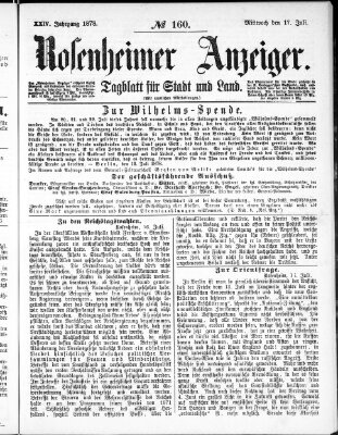 Rosenheimer Anzeiger Mittwoch 17. Juli 1878