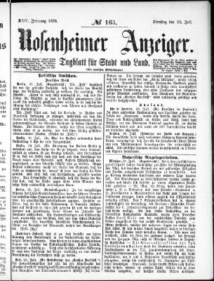 Rosenheimer Anzeiger Dienstag 23. Juli 1878