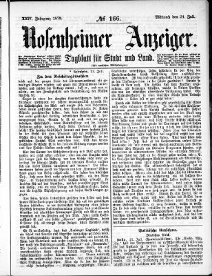 Rosenheimer Anzeiger Mittwoch 24. Juli 1878