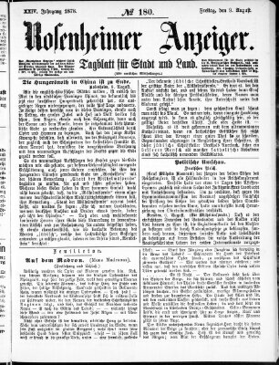 Rosenheimer Anzeiger Freitag 9. August 1878