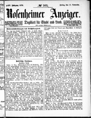 Rosenheimer Anzeiger Freitag 15. November 1878