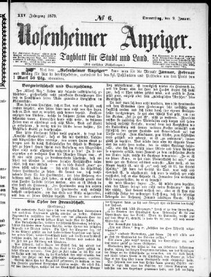 Rosenheimer Anzeiger Donnerstag 9. Januar 1879