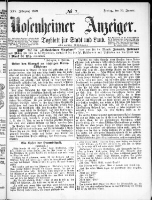 Rosenheimer Anzeiger Freitag 10. Januar 1879