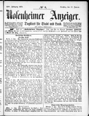 Rosenheimer Anzeiger Samstag 11. Januar 1879