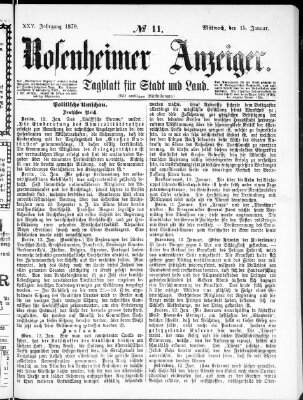 Rosenheimer Anzeiger Mittwoch 15. Januar 1879