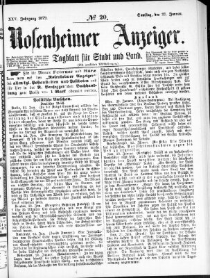 Rosenheimer Anzeiger Samstag 25. Januar 1879