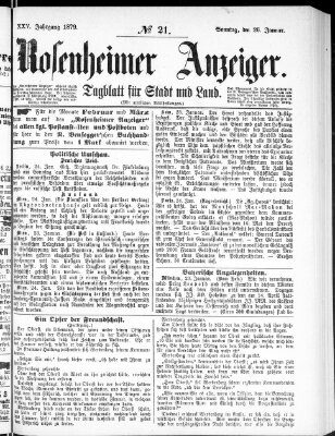 Rosenheimer Anzeiger Sonntag 26. Januar 1879