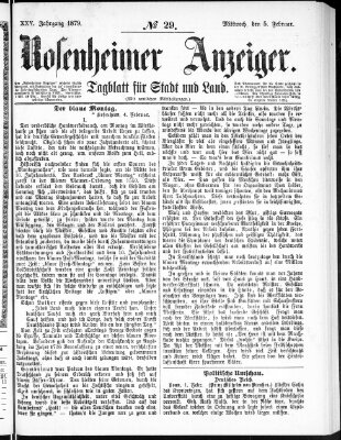 Rosenheimer Anzeiger Mittwoch 5. Februar 1879