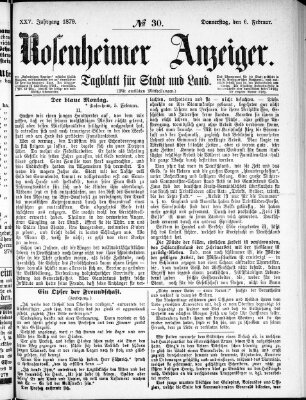 Rosenheimer Anzeiger Donnerstag 6. Februar 1879