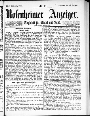 Rosenheimer Anzeiger Mittwoch 19. Februar 1879