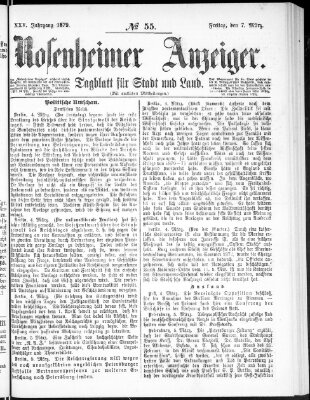 Rosenheimer Anzeiger Freitag 7. März 1879