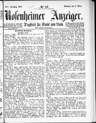 Rosenheimer Anzeiger Samstag 8. März 1879