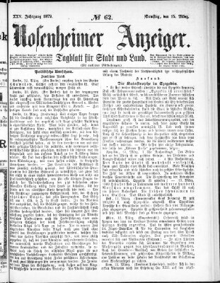 Rosenheimer Anzeiger Samstag 15. März 1879