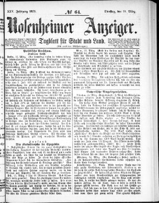 Rosenheimer Anzeiger Dienstag 18. März 1879