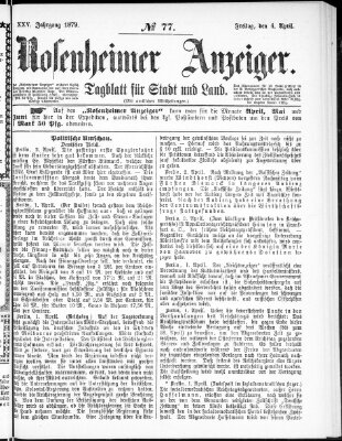 Rosenheimer Anzeiger Freitag 4. April 1879