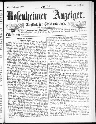 Rosenheimer Anzeiger Sonntag 6. April 1879