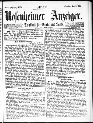 Rosenheimer Anzeiger Samstag 3. Mai 1879