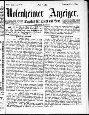 Rosenheimer Anzeiger Sonntag 4. Mai 1879