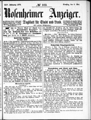 Rosenheimer Anzeiger Dienstag 6. Mai 1879