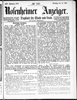 Rosenheimer Anzeiger Samstag 10. Mai 1879