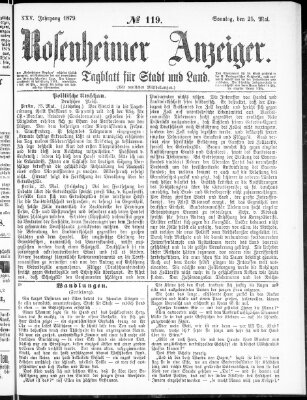 Rosenheimer Anzeiger Sonntag 25. Mai 1879