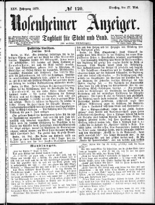 Rosenheimer Anzeiger Dienstag 27. Mai 1879