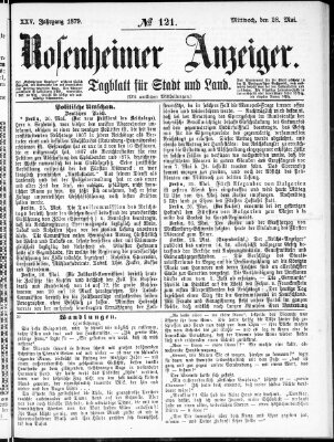 Rosenheimer Anzeiger Mittwoch 28. Mai 1879