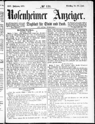 Rosenheimer Anzeiger Dienstag 10. Juni 1879