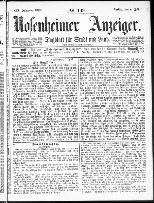 Rosenheimer Anzeiger Freitag 4. Juli 1879