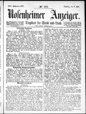 Rosenheimer Anzeiger Dienstag 8. Juli 1879