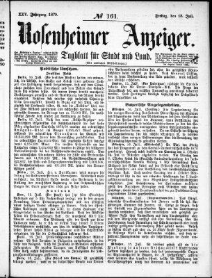 Rosenheimer Anzeiger Freitag 18. Juli 1879